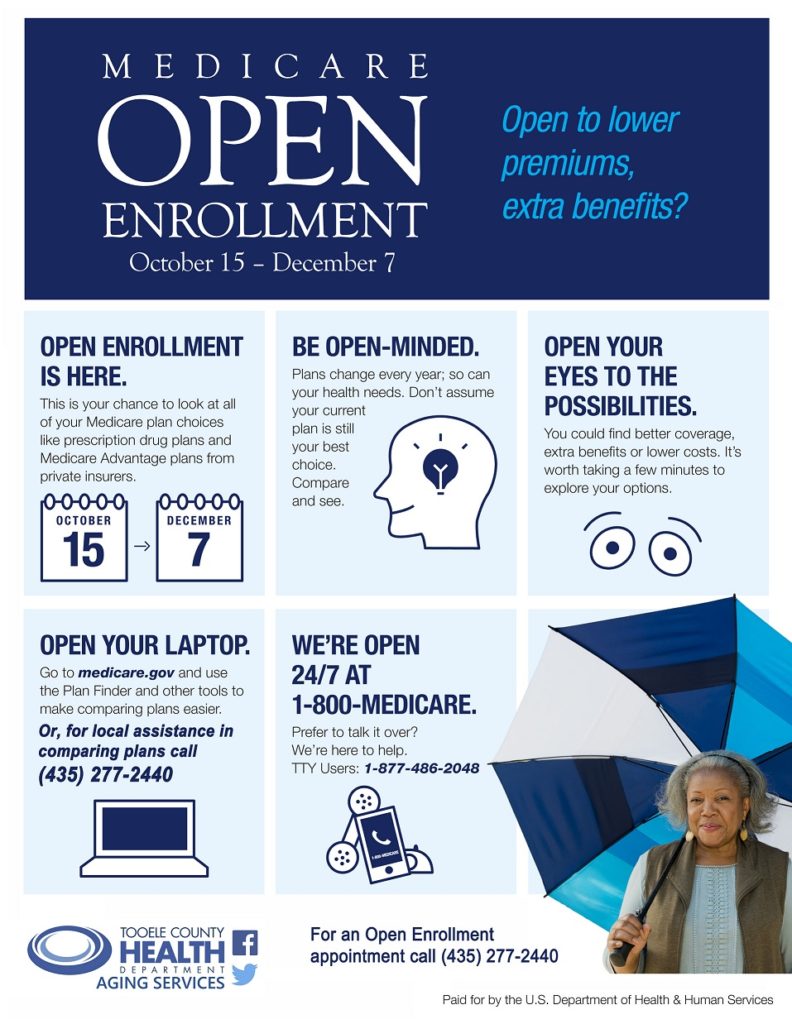 Medicare Open Enrollment Dates for 2020 Tooele County Health Department